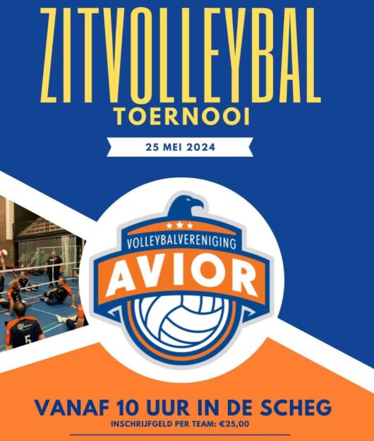 Zitvolleybaltoernooi zaterdag 25 mei a.s.